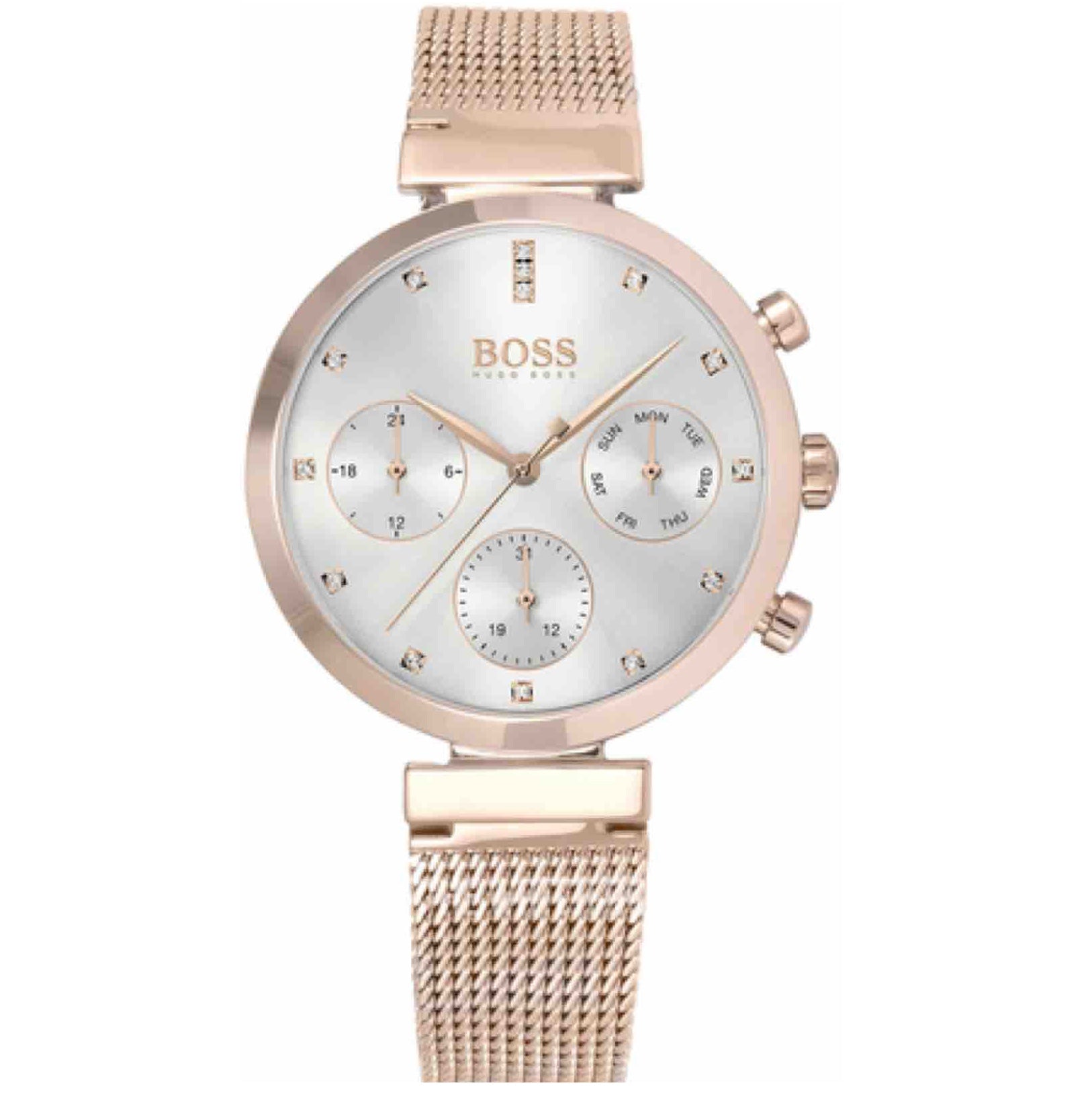 Hugo Boss Flawless White Dial Gold Mesh Bracelet Watch for Women - 1502553 Watches Hugo Boss   