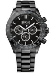 Hugo Boss Ikon Chronograph Black Dial Black Steel Strap Watch for Men - 1512961 Watches Hugo Boss   