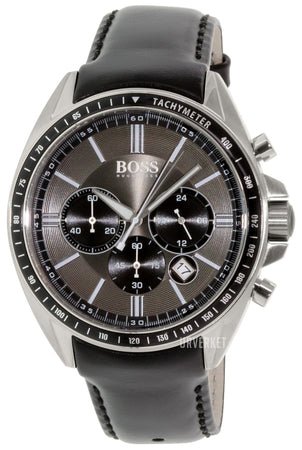 Hugo Boss Contemporary Sport Driver Black Dial Black Leather Strap Watch for Men - 1513085 Watches Hugo Boss   