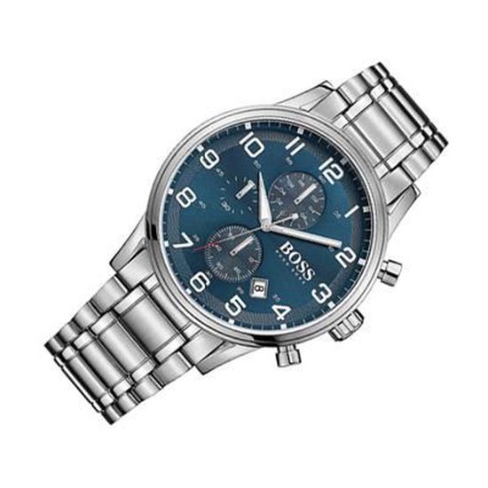 Hugo Boss Aeroliner Blue Dial Silver Steel Strap Watch for Men - 1513183 Watches Hugo Boss   