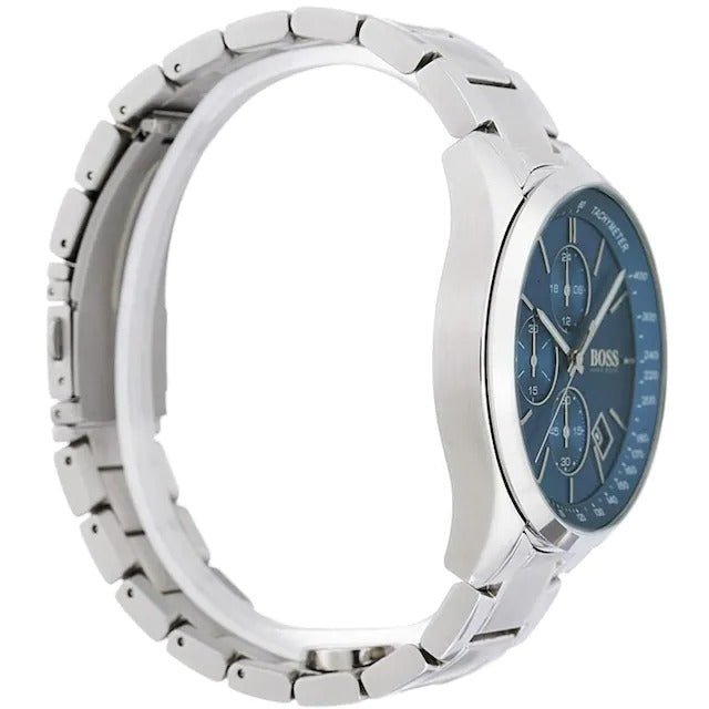 Hugo Boss Grand Prix Blue Dial Silver Steel Strap Watch for Men - 1513478 Watches Hugo Boss   