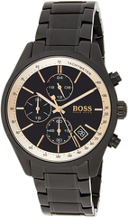 Hugo Boss Grand Prix Black Dial Black Steel Strap Watch for Men - 1513578 Watches Hugo Boss   