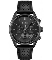 Hugo Boss Champion Black Dial Black Leather Strap Watch for Men - 1513880 Watches Hugo Boss   