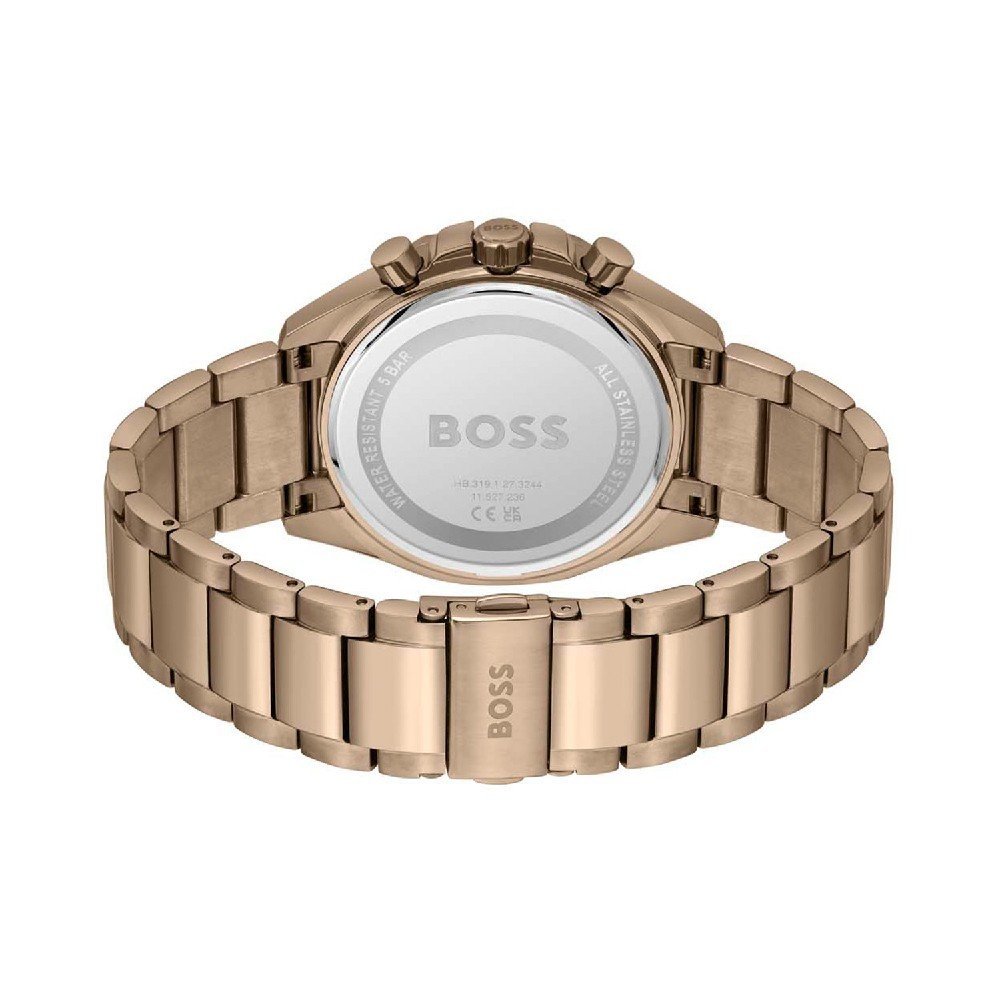 Hugo Boss Trophy Grey Dial Rose Gold Steel Strap Watch for Men - 1513632 Watches Hugo Boss   