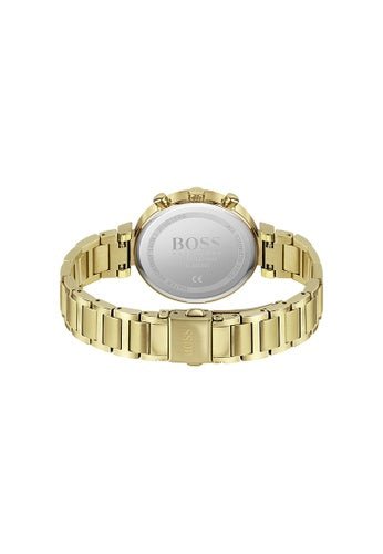 Hugo Boss Flawless Gold Dial Gold Steel Strap Watch for Women - 1502532 Watches Hugo Boss   