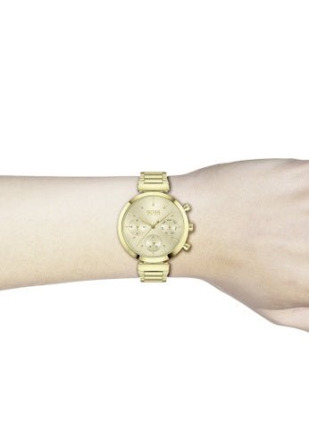 Hugo Boss Flawless Gold Dial Gold Steel Strap Watch for Women - 1502532 Watches Hugo Boss   
