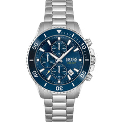 Hugo Boss Admiral Blue Dial Silver Steel Strap Watch for Men - 1513907 Watches Hugo Boss   