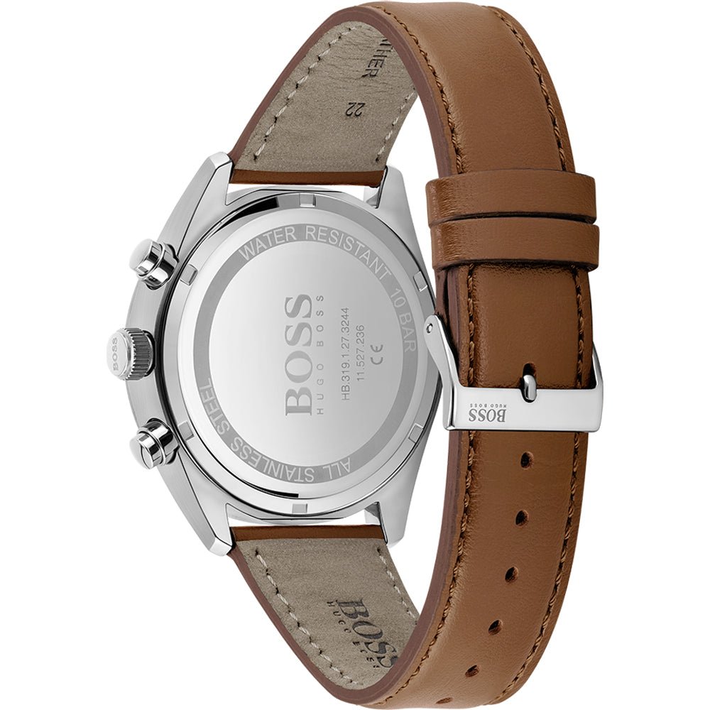 Hugo Boss Champion White Dial Brown Leather Strap Watch for Men - 1513879 Watches Hugo Boss   