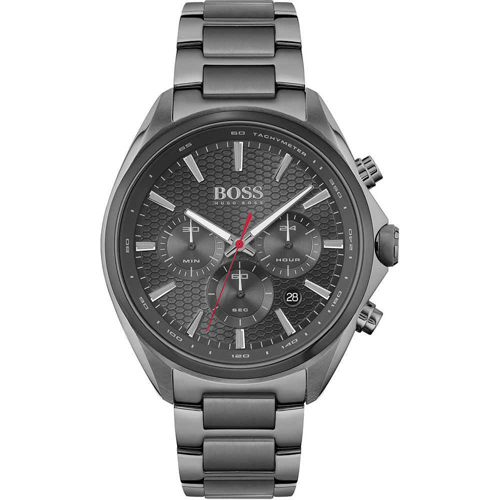 Hugo Boss Distinct Grey Dial Gren Steel Strap Watch for Men - 1513858 Watches Hugo Boss   