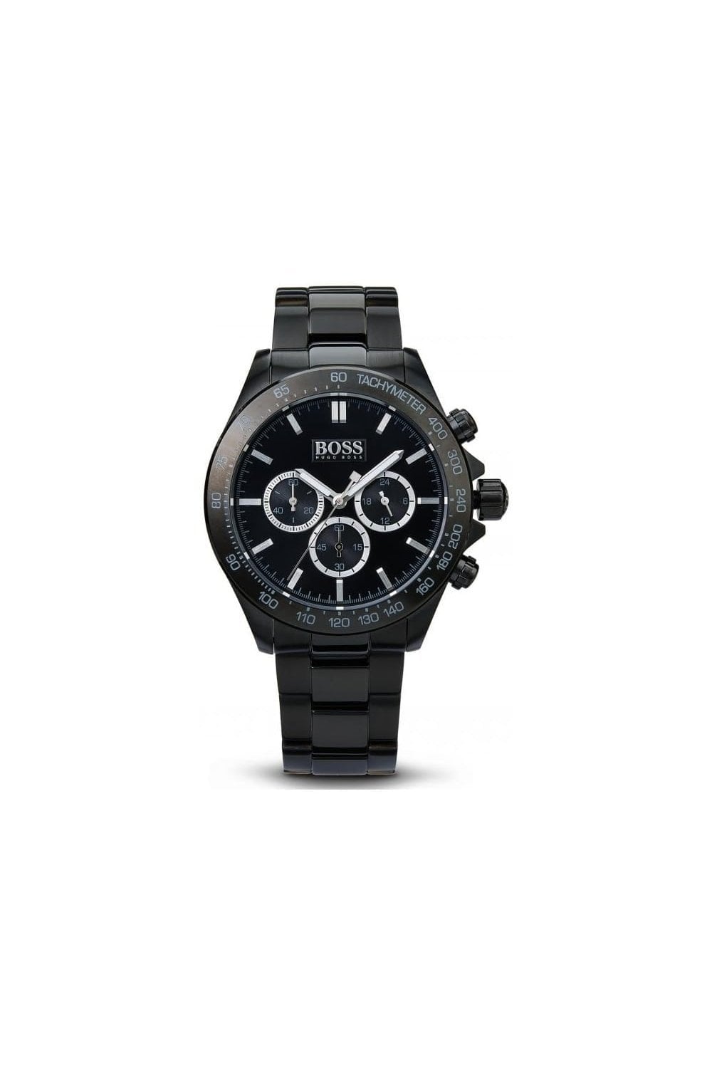 Hugo Boss Ikon Chronograph Black Dial Black Steel Strap Watch for Men - 1512961 Watches Hugo Boss   