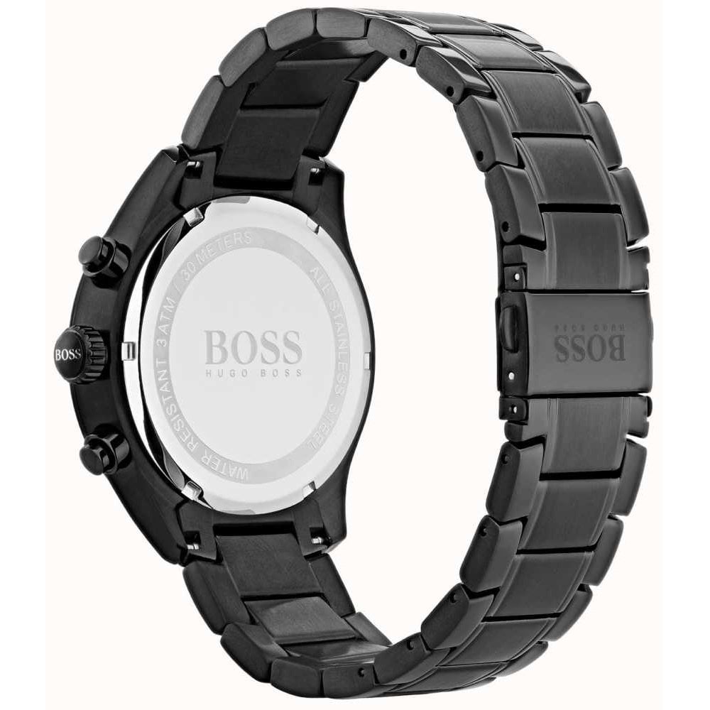 Hugo Boss Grand Prix Black Dial Black Steel Strap Watch for Men - 1513676 Watches Hugo Boss   