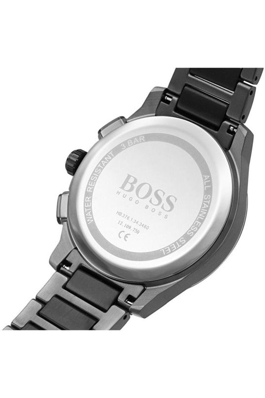 Hugo Boss Peak Black Dial Black Steel Strap Watch for Men - 1513814 Watches Hugo Boss   