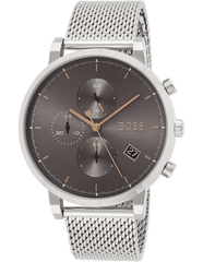 Hugo Boss Integrity Grey Dial Silver Mesh Bracelet Watch for Men - 1513807 Watches Hugo Boss   