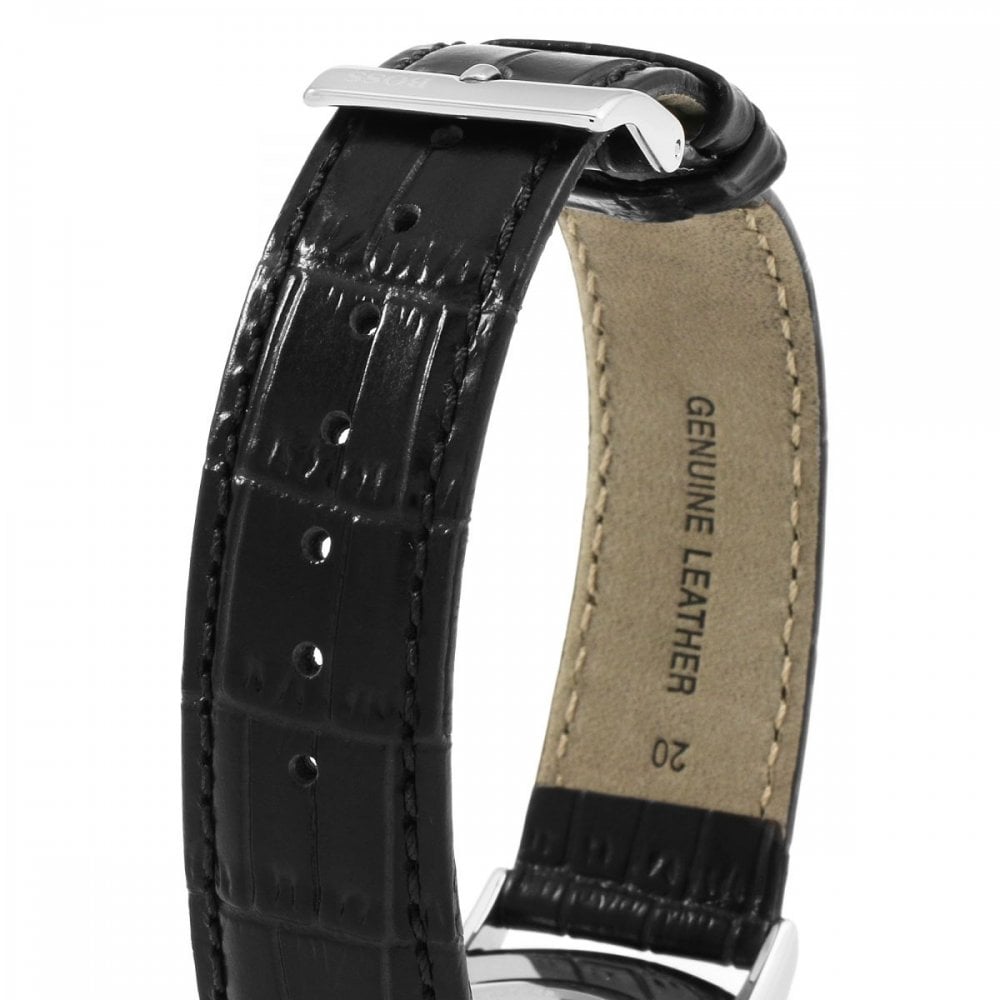 Hugo Boss Jackson Black Dial Black Leather Strap Watch for Men - 1513369 Watches Hugo Boss   