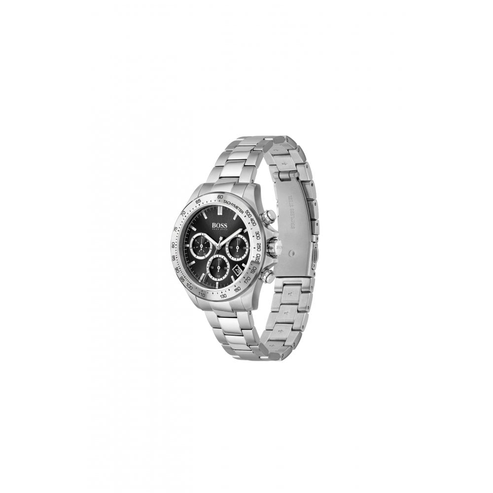 Hugo Boss Novia Black Dial Silver Steel Strap Watch for Women - 1502614 Watches Hugo Boss   