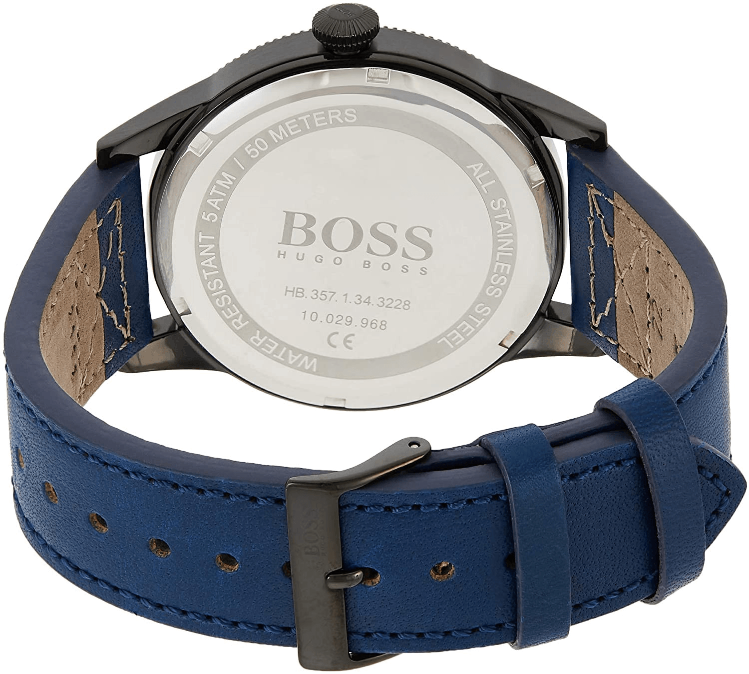 Hugo Boss Grand Prix Chronograph Black Dial Blue Leather Strap Watch for Men - 1513563 Watches Hugo Boss   