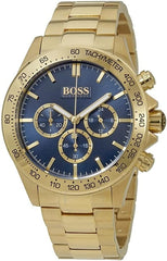 Hugo Boss Ikon Blue Dial Gold Steel Strap Watch for Men - 1513340 Watches Hugo Boss   