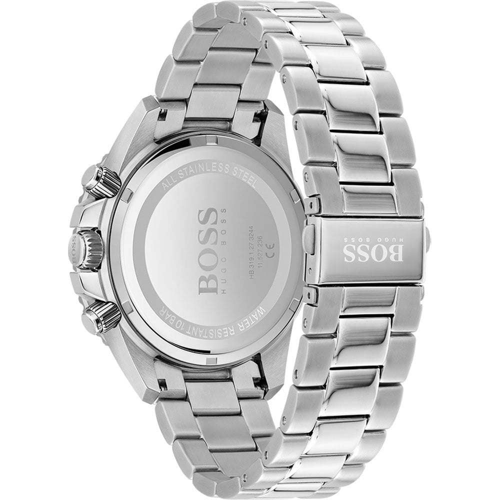 Hugo Boss Grand Prix Blue Dial Silver Steel Strap Watch for Men - 1513478 Watches Hugo Boss   