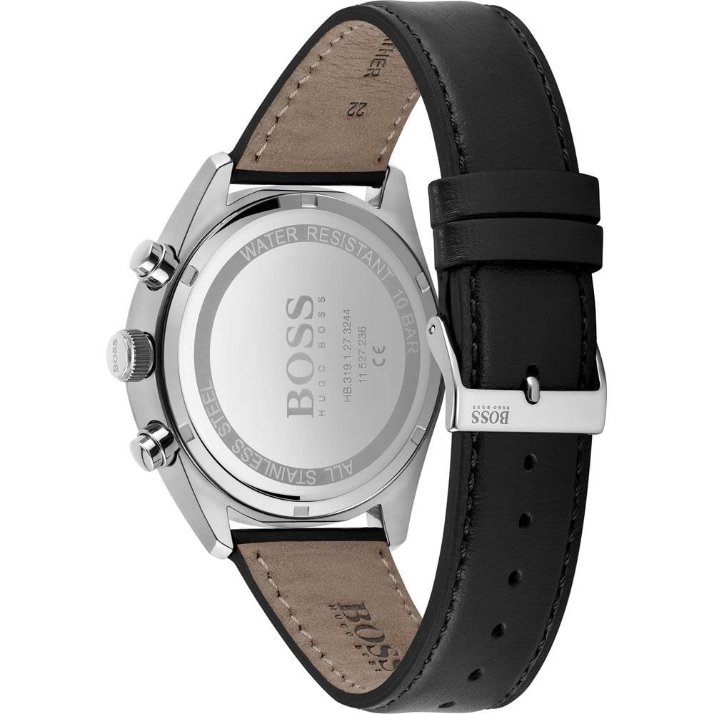 Hugo Boss Champion Black Dial Black Leather Strap Watch for Men - 1513816 Watches Hugo Boss   