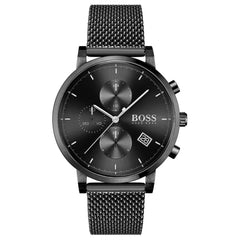 Hugo Boss Integrity Black Dial Black Mesh Bracelet Watch for Men - 1513813 Watches Hugo Boss   