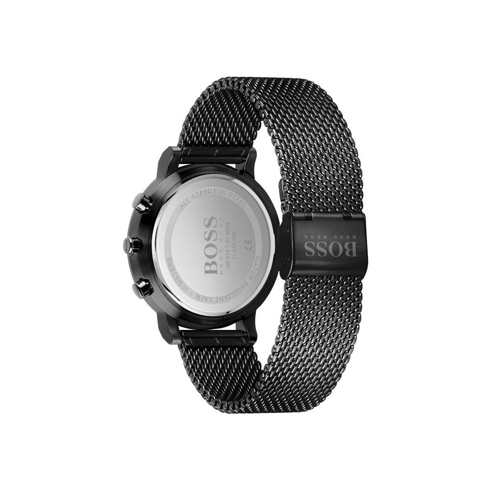 Hugo Boss Integrity Black Dial Black Mesh Bracelet Watch for Men - 1513813 Watches Hugo Boss   
