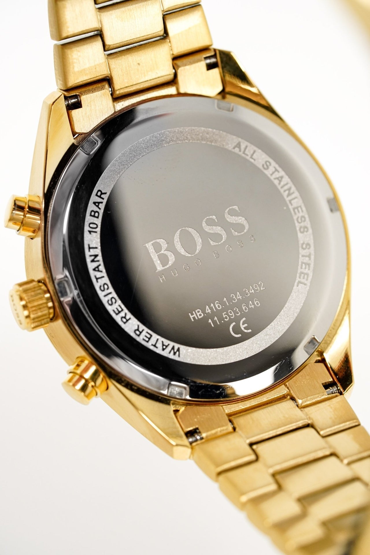 Hugo Boss Champion Black Dial Gold Steel Strap Watch for Men - 1513848 Watches Hugo Boss   