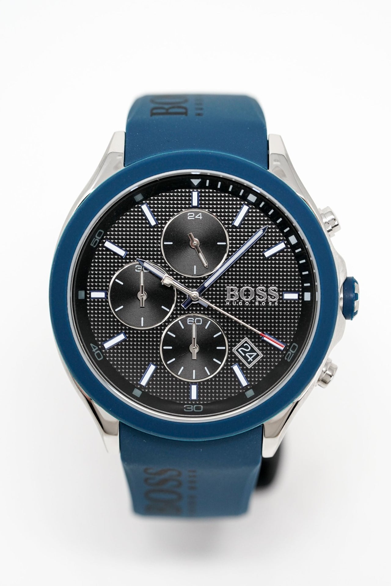 Hugo Boss Velocity Black Dial Blue Rubber Strap Watch for Men - 1513717 Watches Hugo Boss   