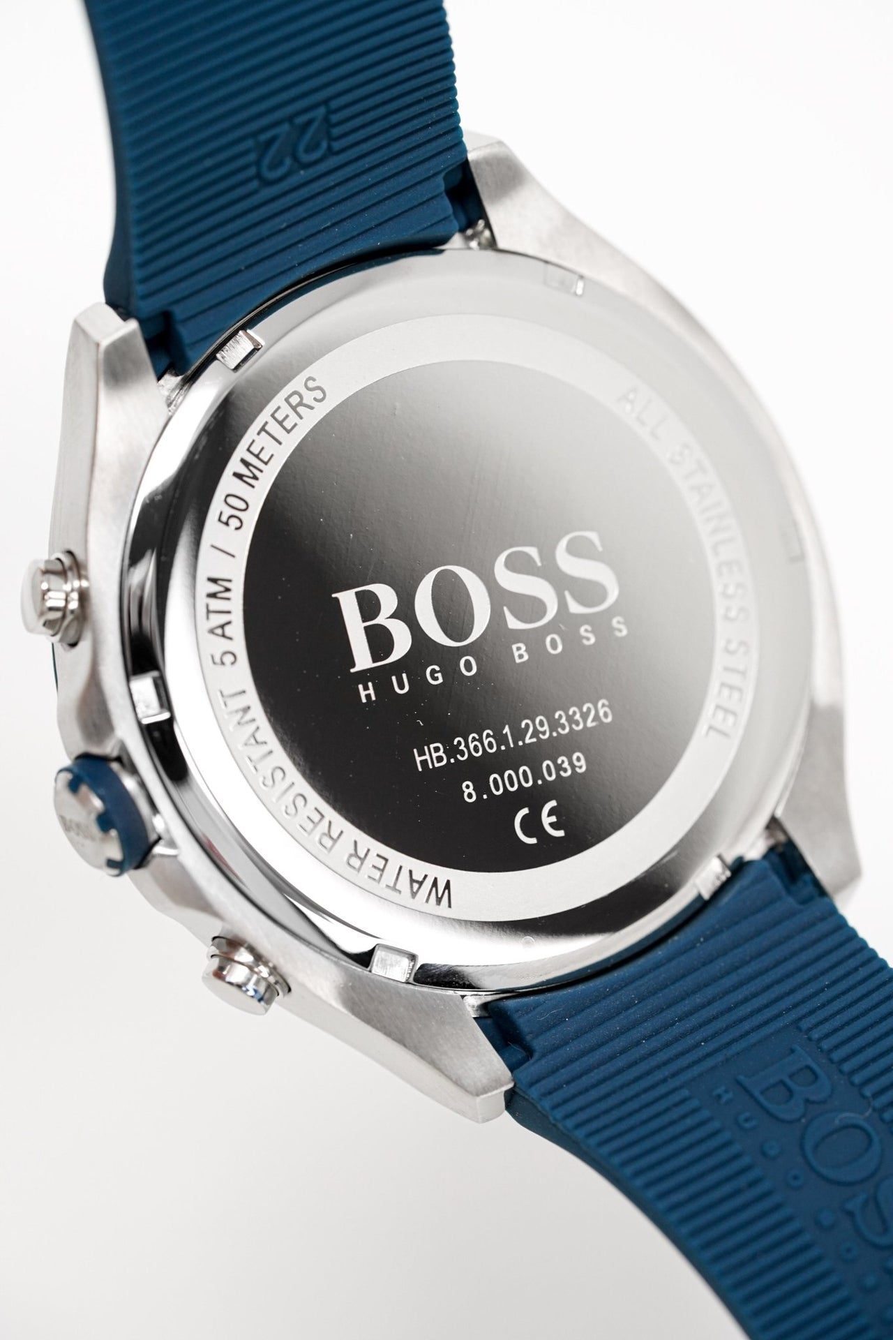 Hugo Boss Velocity Black Dial Blue Rubber Strap Watch for Men - 1513717 Watches Hugo Boss   