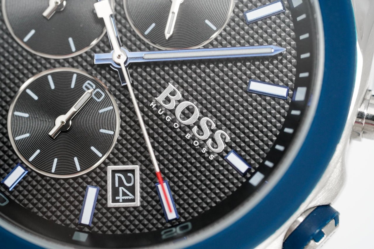 Hugo Boss Velocity Black Dial Blue Rubber Strap Watch for Men - 1513717 Watches Hugo Boss   