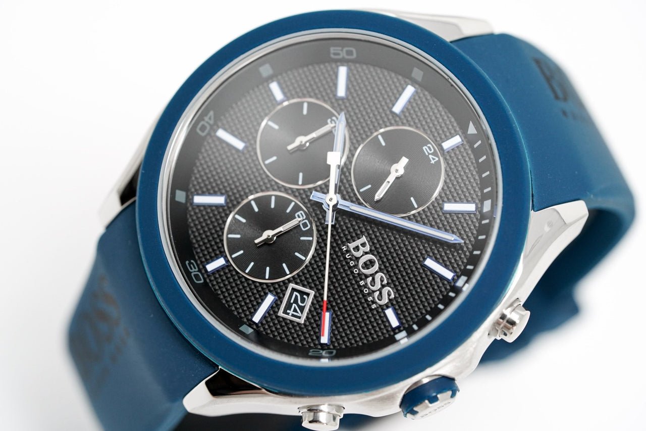 Hugo Boss Velocity Black Dial Blue Rubber Strap Watch for Men - 1513717 Watches Hugo Boss   