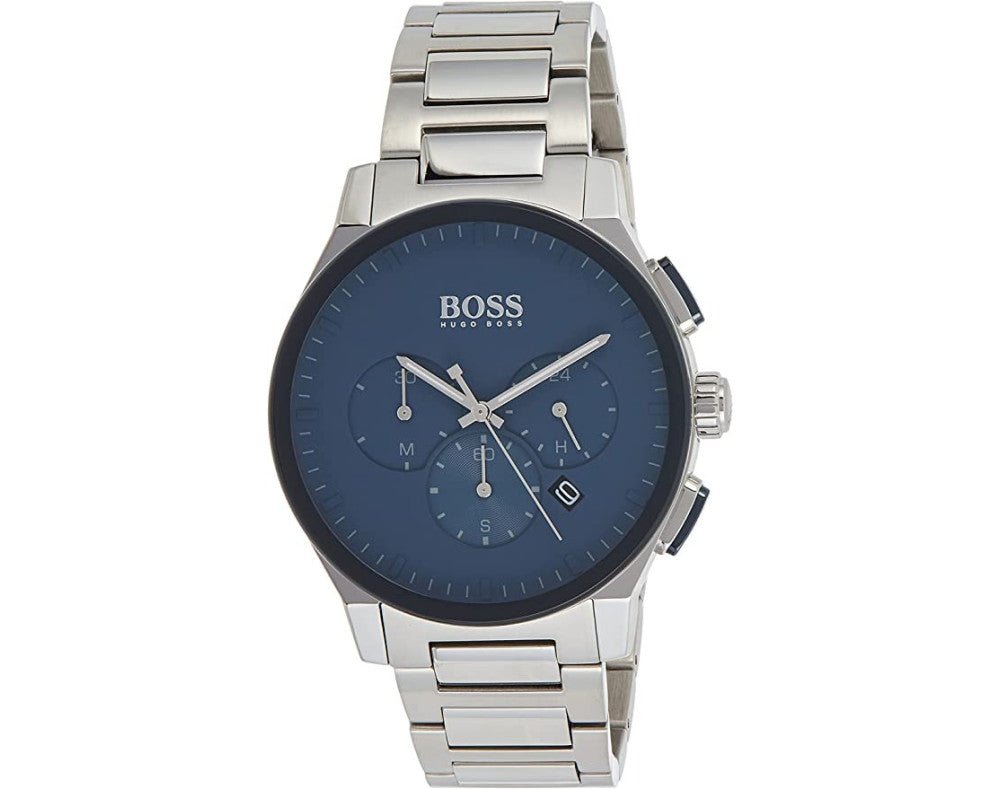 Hugo Boss Peak Chronograph Blue Dial Silver Steel Strap Watch for Men - 1513763 Watches Hugo Boss   