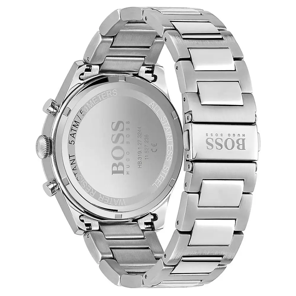 Hugo Boss Pioneer Blue Dial Silver Steel Strap Watch for Men - 1513867 Watches Hugo Boss   