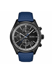 Hugo Boss Grand Prix Chronograph Black Dial Blue Leather Strap Watch for Men - 1513563 Watches Hugo Boss   