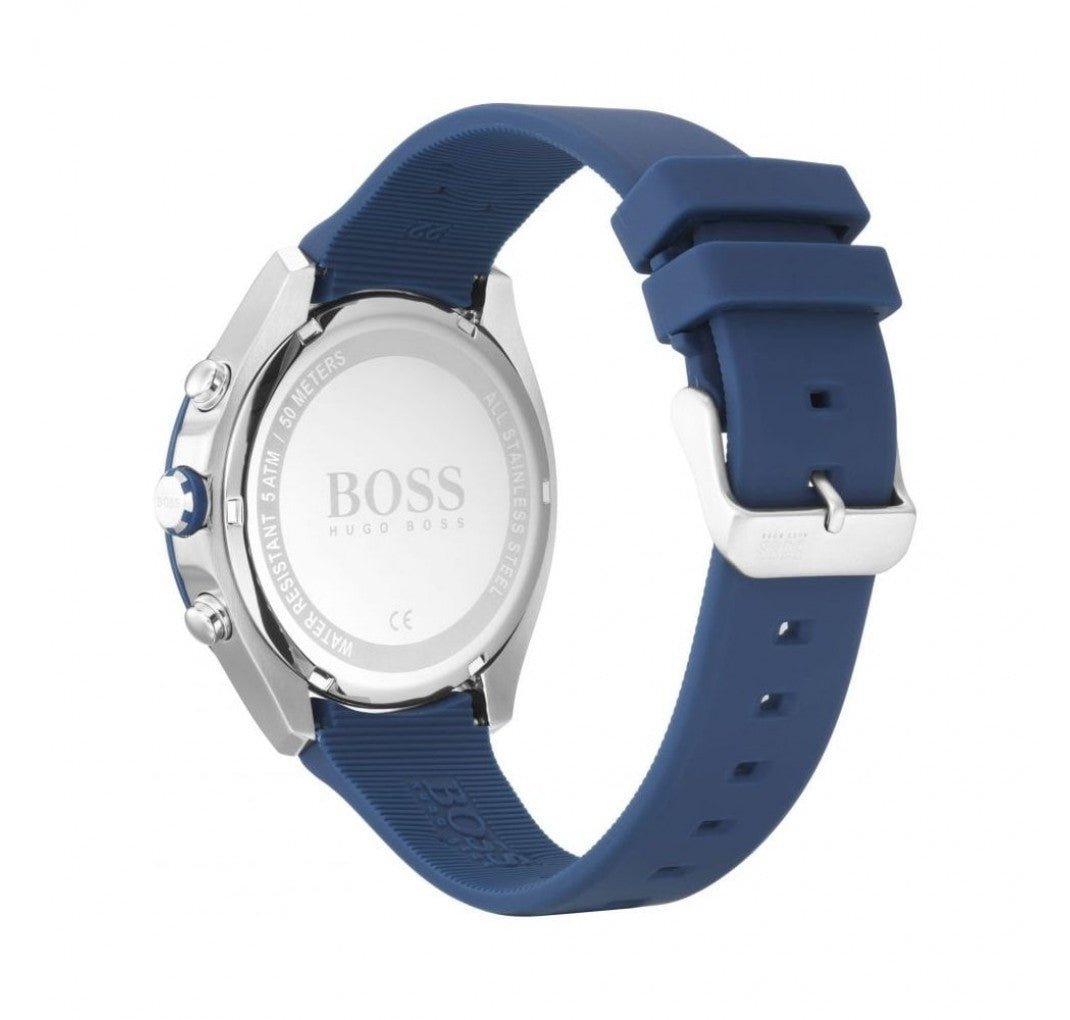 Hugo Boss Velocity Black Dial Blue Rubber Strap Watch for Men - 1513717 Watches Hugo Boss   