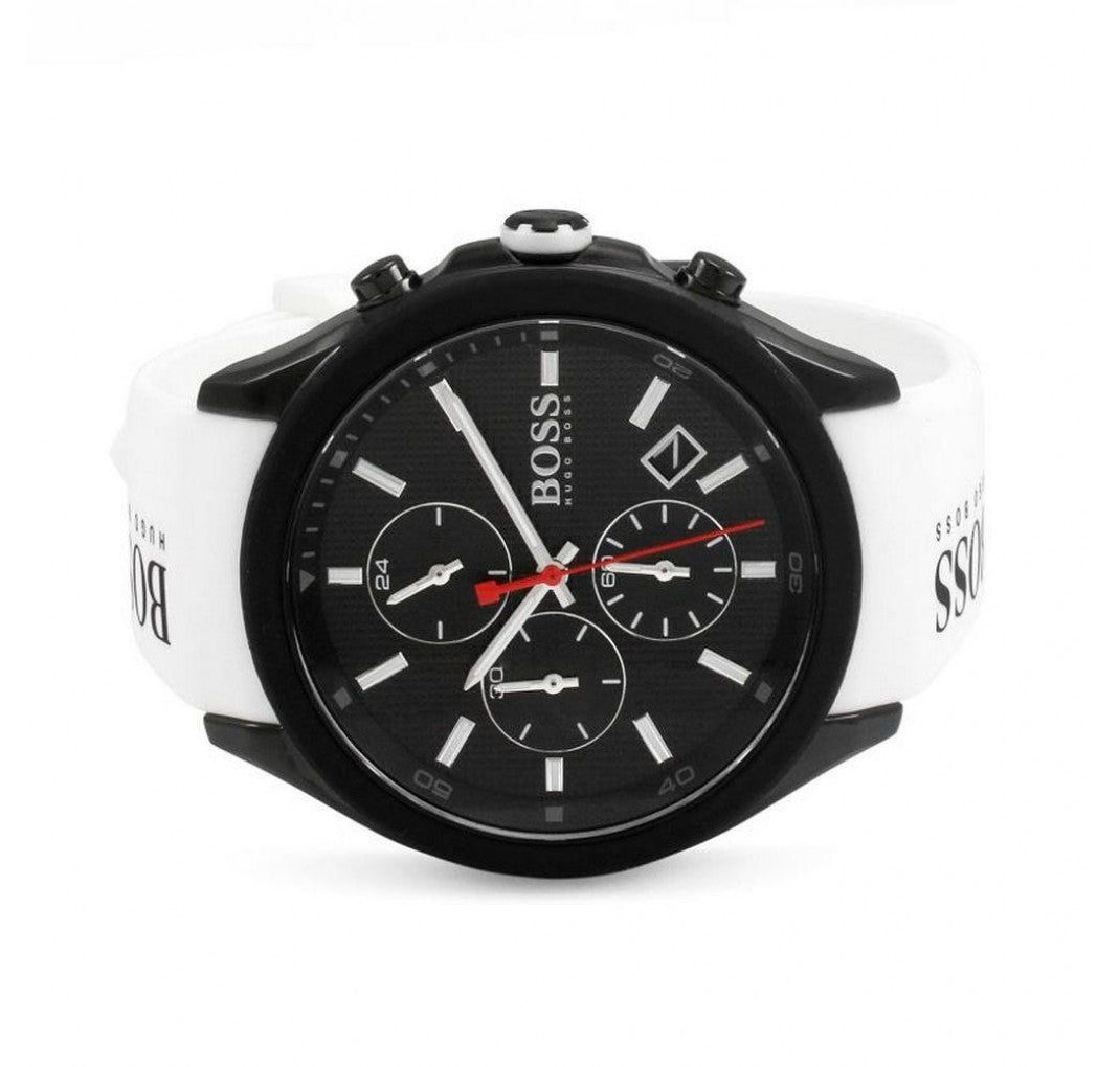 Hugo Boss Velocity Black Dial White Rubber Strap Watch for Men - 1513718 Watches Hugo Boss   