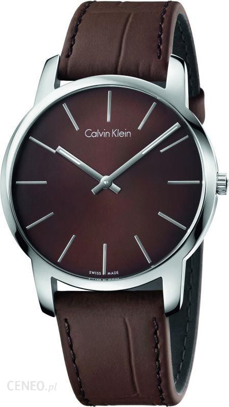 Calvin Klein City Brown Dial Brown Leather Strap Watch for Men - K2G211GK Watches Calvin Klein   