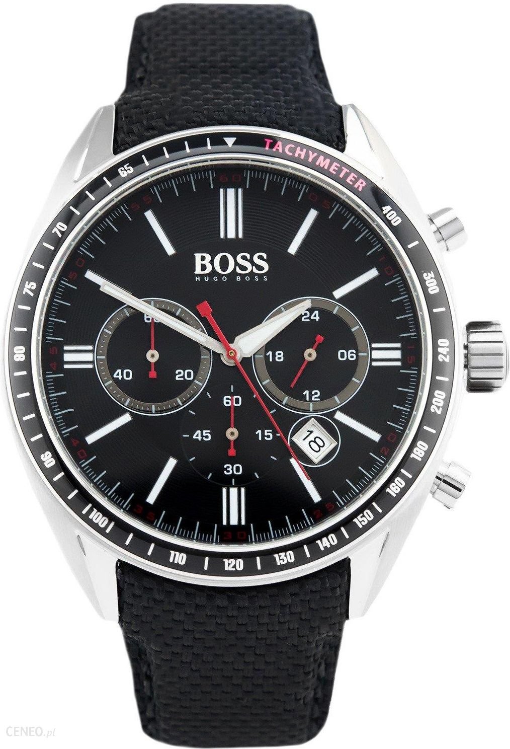 Hugo Boss Driver Black Dial Black Nylon Strap Watch for Men -1513087 Watches Hugo Boss   