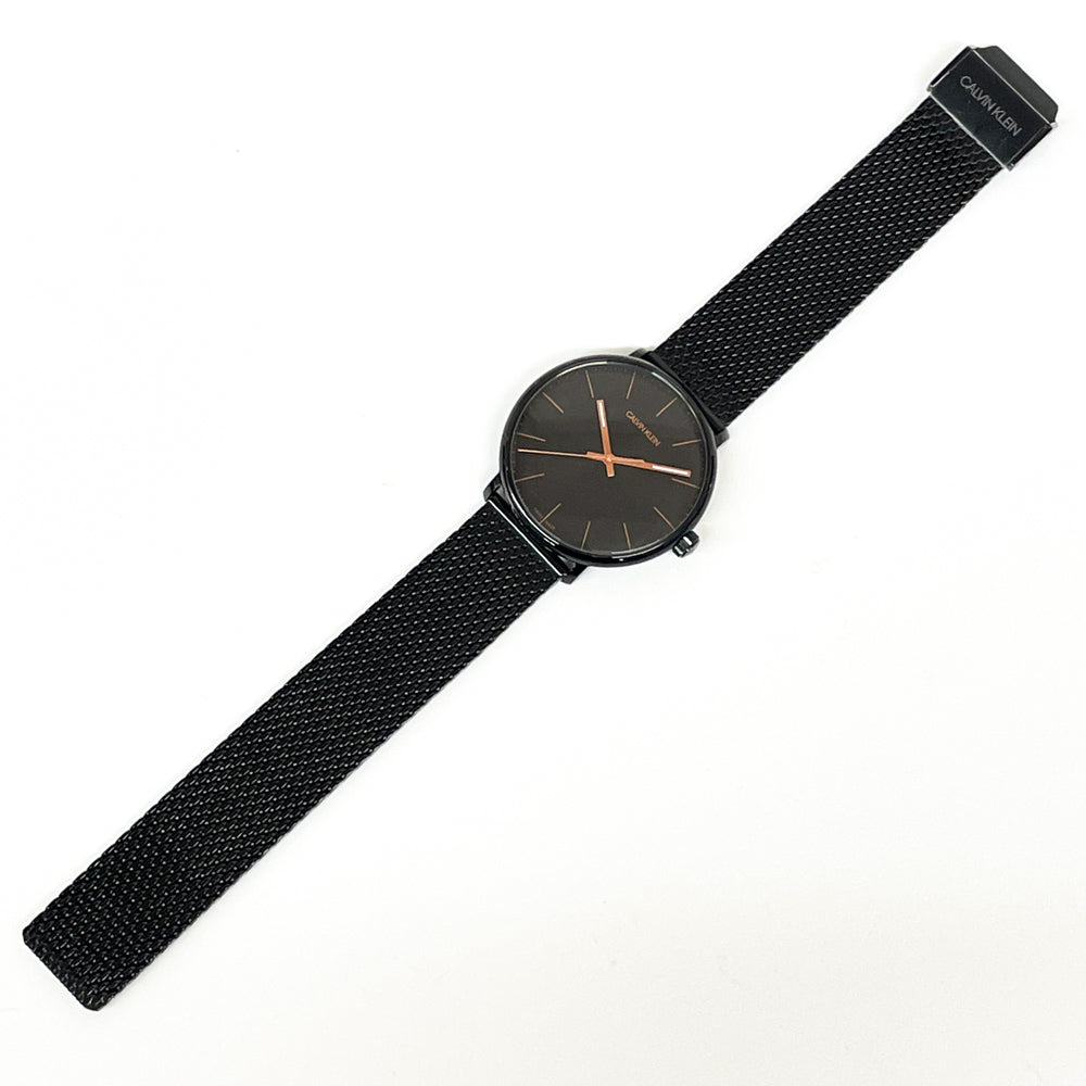 Calvin Klein High Noon Quartz Black Dial Black Mesh Bracelet Watch for Men - K8M21421 Watches Calvin Klein   