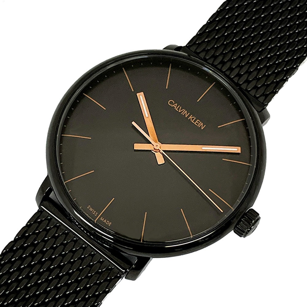 Calvin Klein High Noon Quartz Black Dial Black Mesh Bracelet Watch for Men - K8M21421 Watches Calvin Klein   