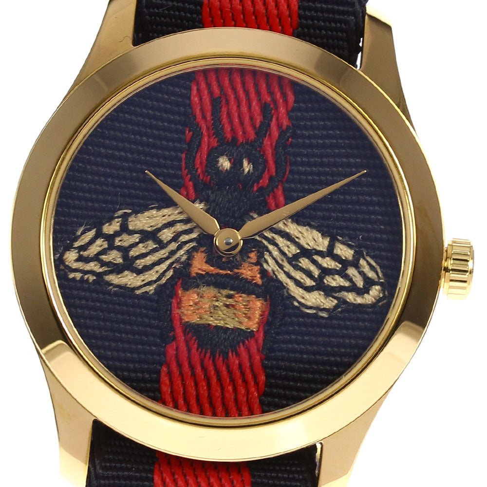 Gucci G Timeless Bee Red & Blue Dial Red Two Tone Nylon Strap Watch For Men - YA1264061 Watches Gucci   