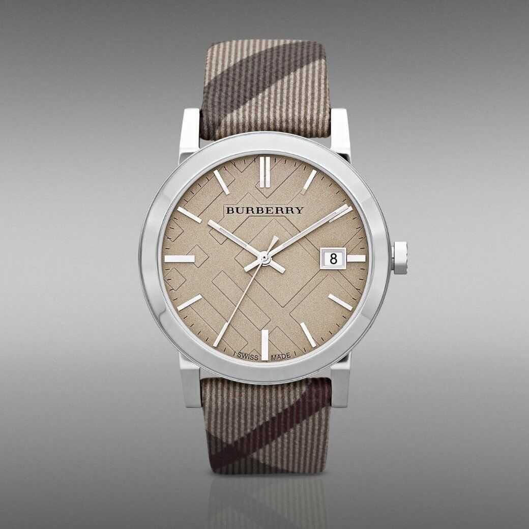 Burberry The City Nova Beige Dial Textured Leather Strap Watch for Women - BU9023 Watches Burberry   