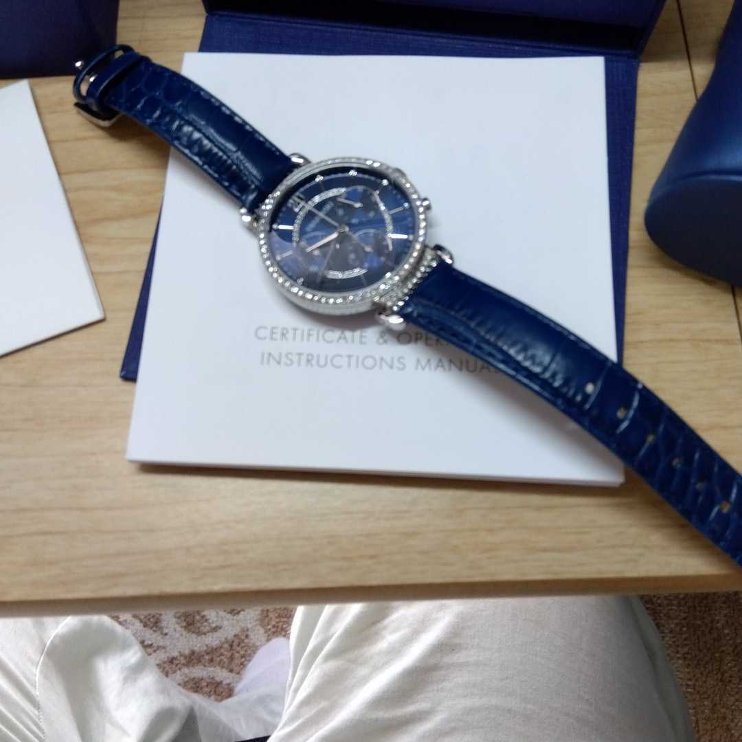 Swarovski Passage Chrono Crystal Blue Dial Blue Leather Strap Watch for Women - 5580342 Watches Swarovski   