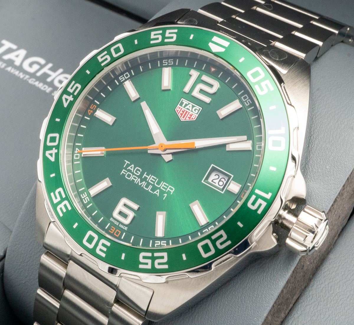 Tag Heuer Formula 1 Limited Edition Quartz 43mm Green Dial Silver Steel Strap Watch for Men - WAZ1017.BA0842 Watches Tag Heuer   