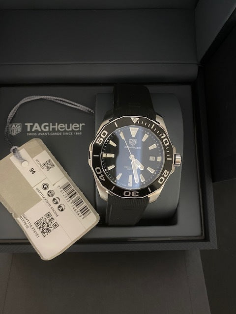 Tag Heuer Aquaracer Black Dial Black Rubber Strap Watch for Men - WAY111A.FT6151 Watches Tag Heuer   