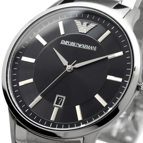 Emporio Armani Sportivo Black Dial Silver Stainless Steel Watch For Men - AR2457 Watches Emporio Armani   