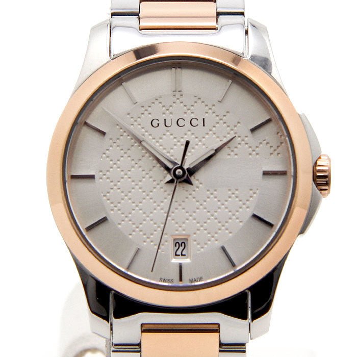 Gucci G Timeless Silver Dial Two Tone Steel Strap Watch For Women - YA126528 Watches Gucci   