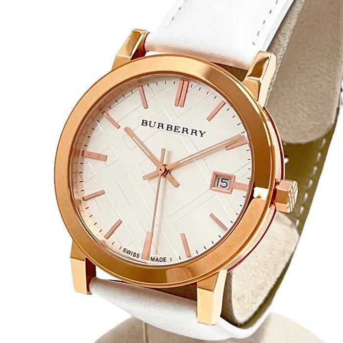 Burberry The City White Dial White Leather Strap Watch for Women - BU9012 Watches Burberry   