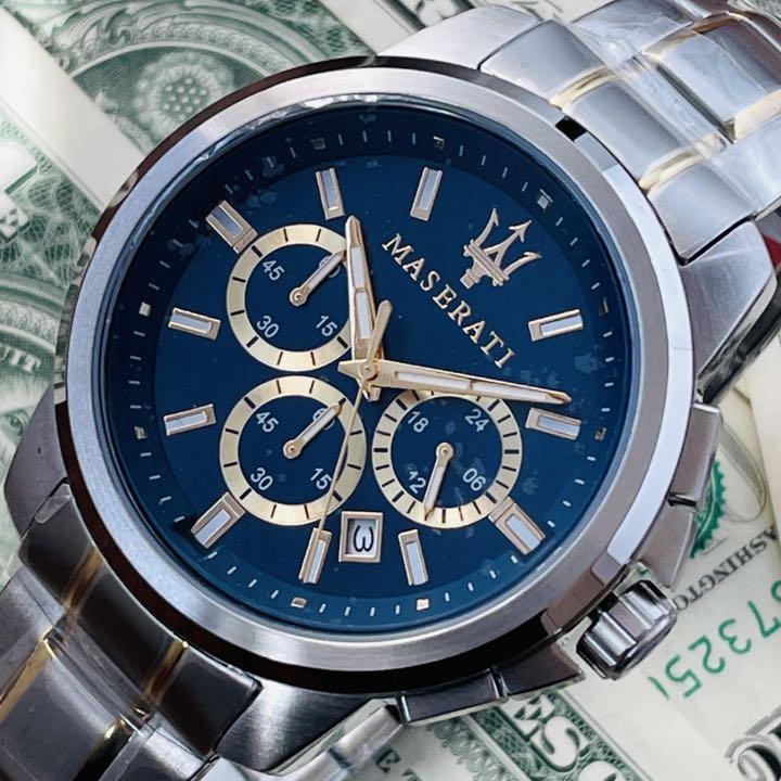 Maserati Successo 44mm Chronograph Quartz Blue Dial Watch For Men - R8873621016 Watches Maserati   