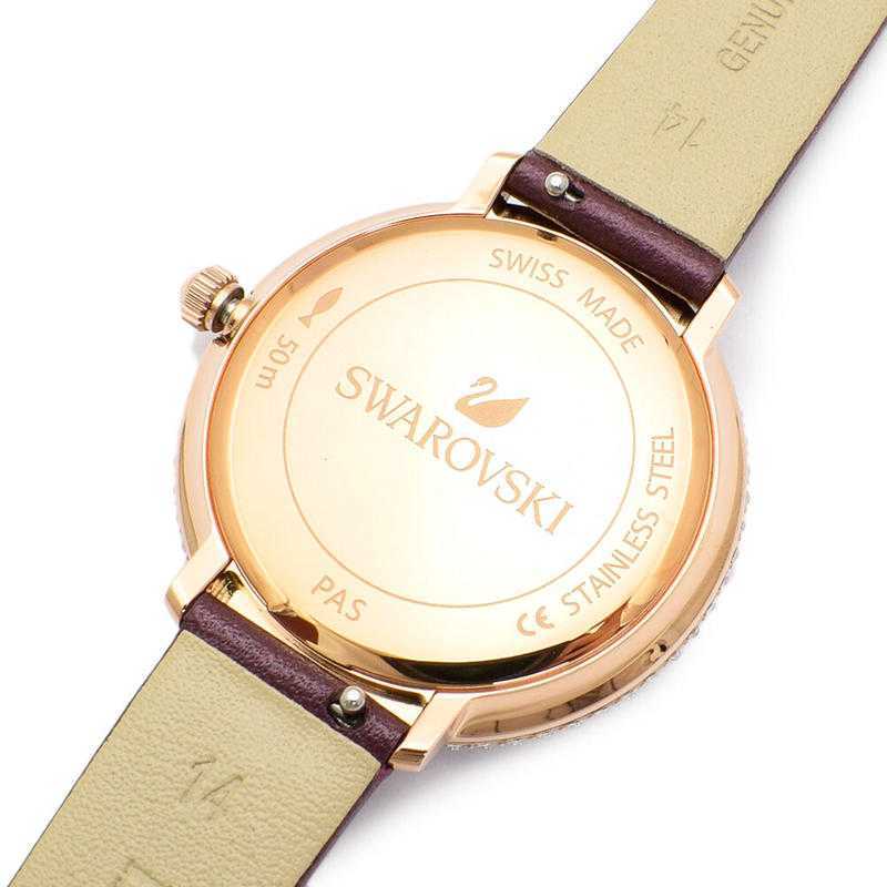 Swarovski Crystal Frost Red Dial Red Leather Strap Watch for Women - 5484064 Watches Swarovski   