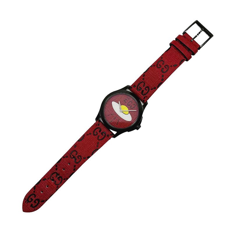 Gucci G Timeless Ghost UFO Red Dial Red Leather Strap Watch For Men - YA1264023 Watches Gucci   